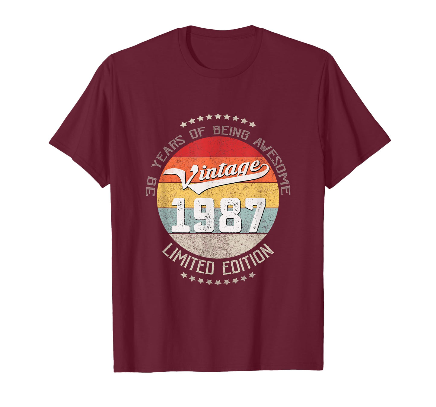 39th Birthday Gift Vintage Being Awesome 1987 39 Years Old T-Shirt