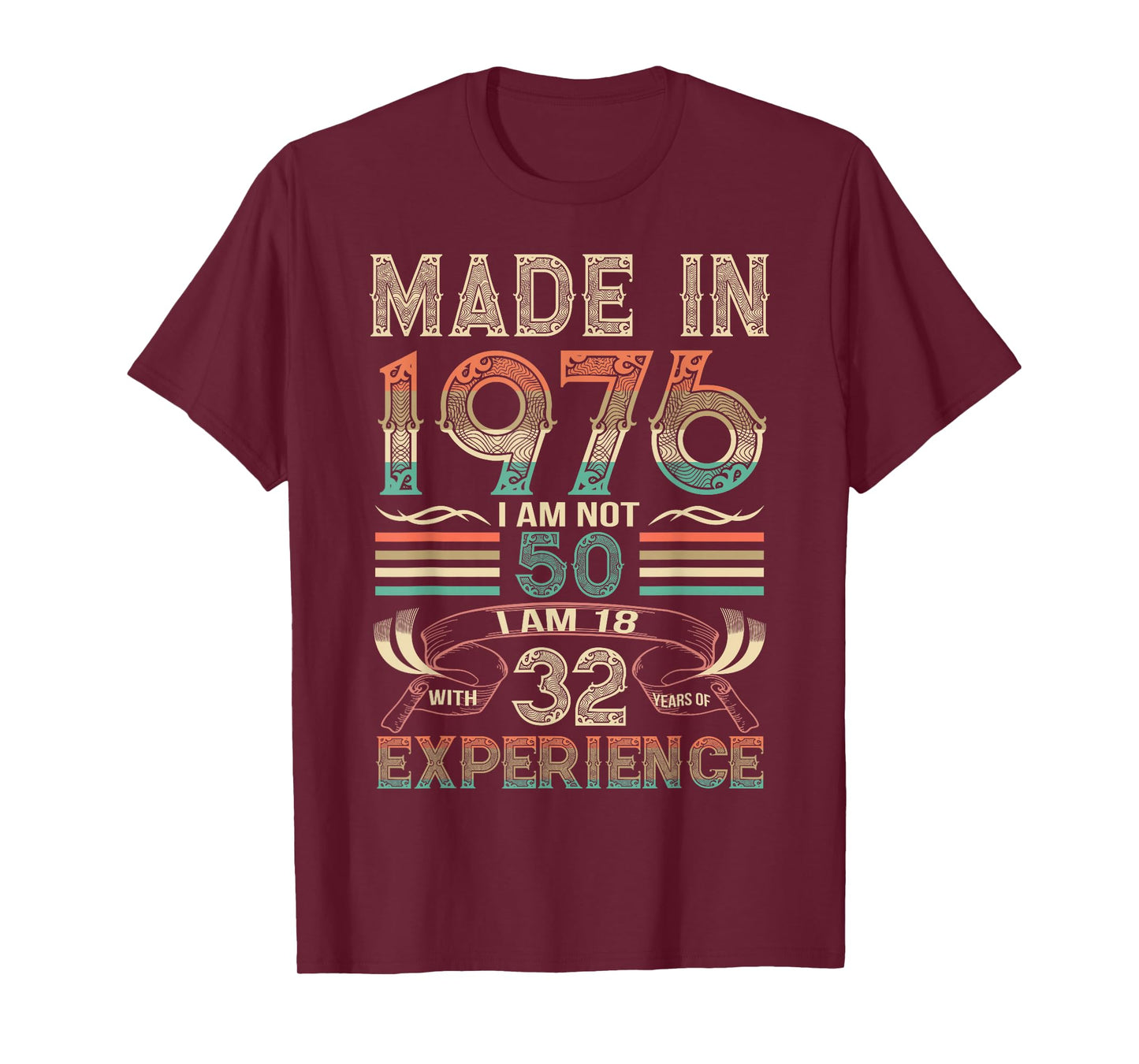 Made in 1976 I'm Not 50th Birthday Experience Vintage Retro T-Shirt