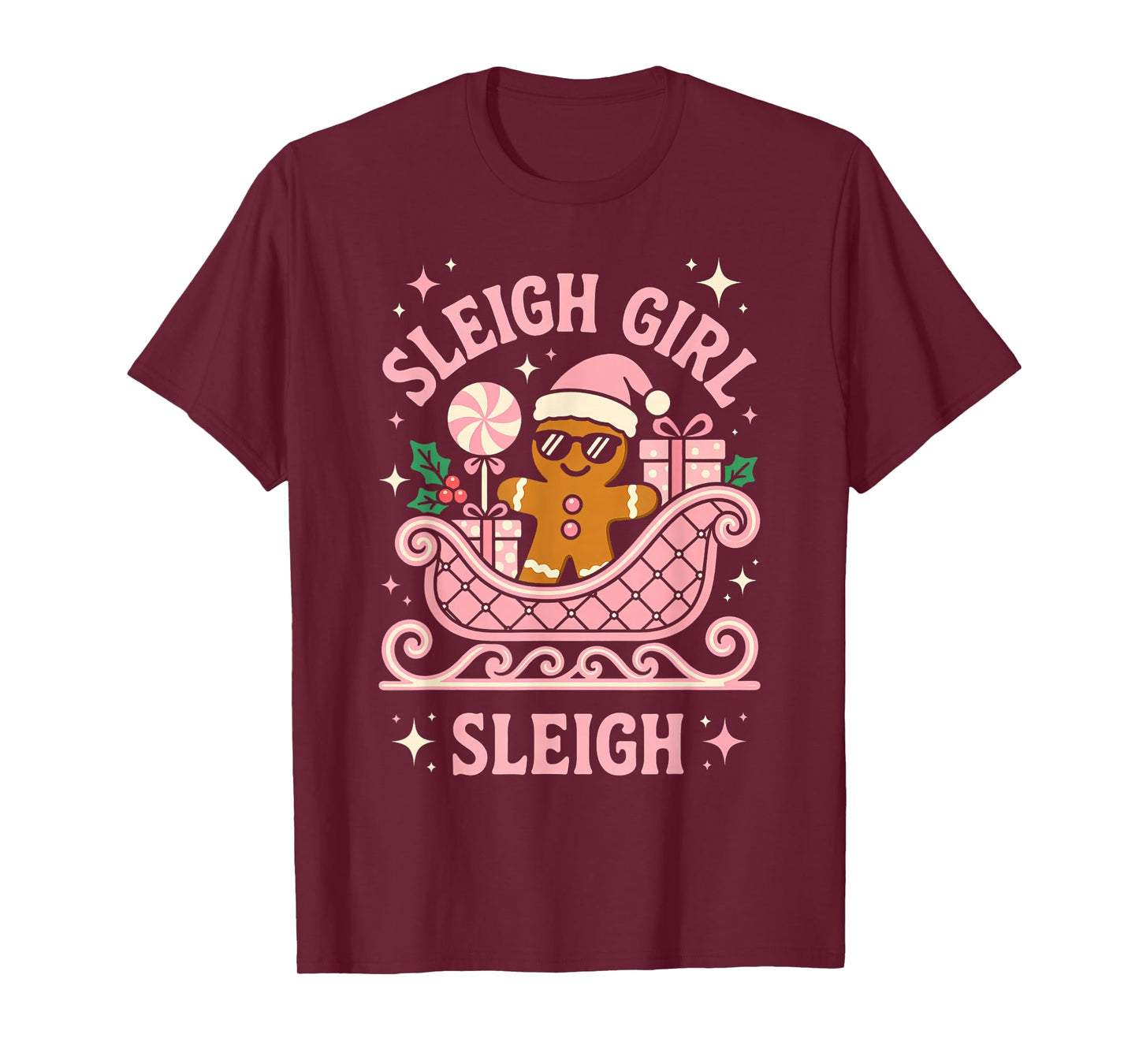 Sleigh Girl Cute Cookie Christmas T-Shirt