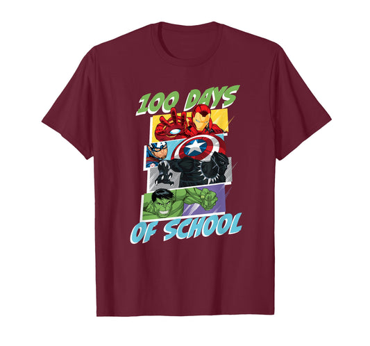 Marvel Super Heroes Avengers 100 Days of School 100th Day T-Shirt