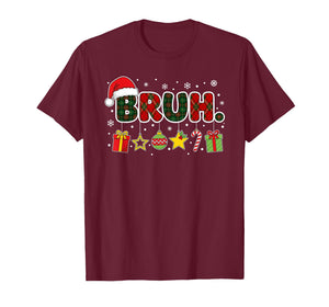Merry Christmas Bruh Bro Meme Teens Boys Mens Kids T-Shirt