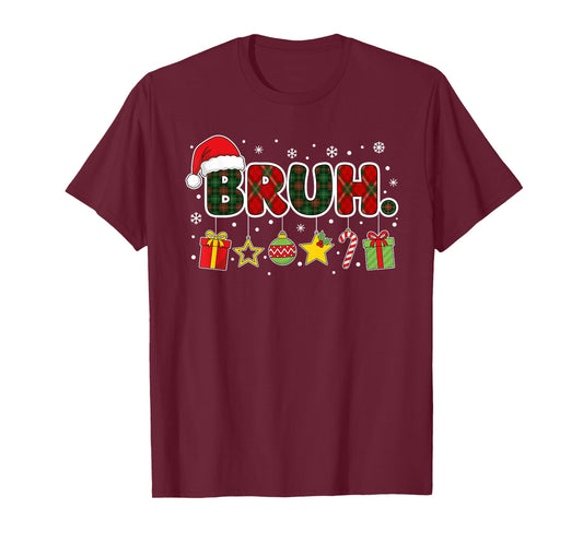 Merry Christmas Bruh Bro Meme Teens Boys Mens Kids T-Shirt