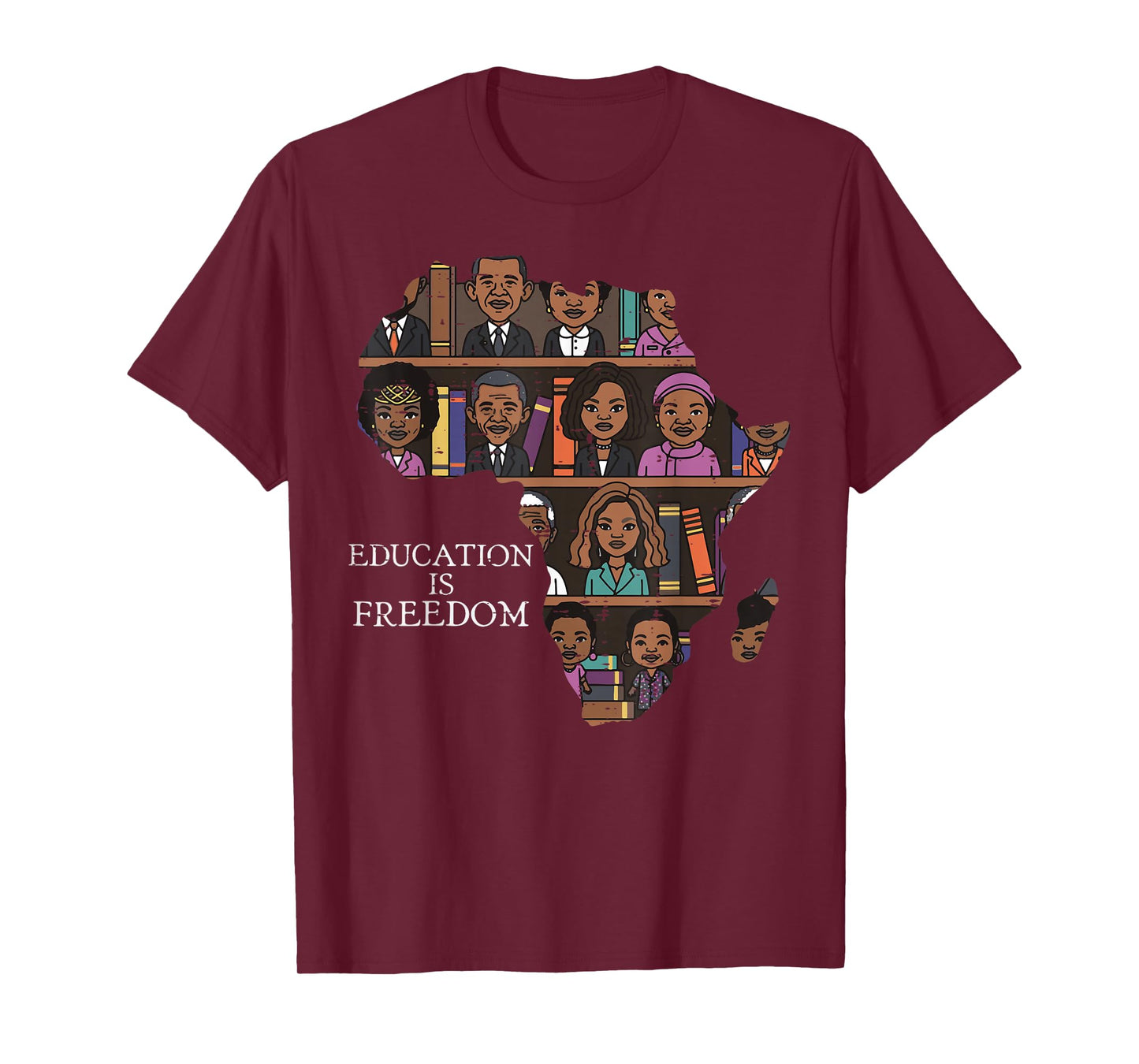 Black History Education Freedom Africa Map Men Women Kids T-Shirt
