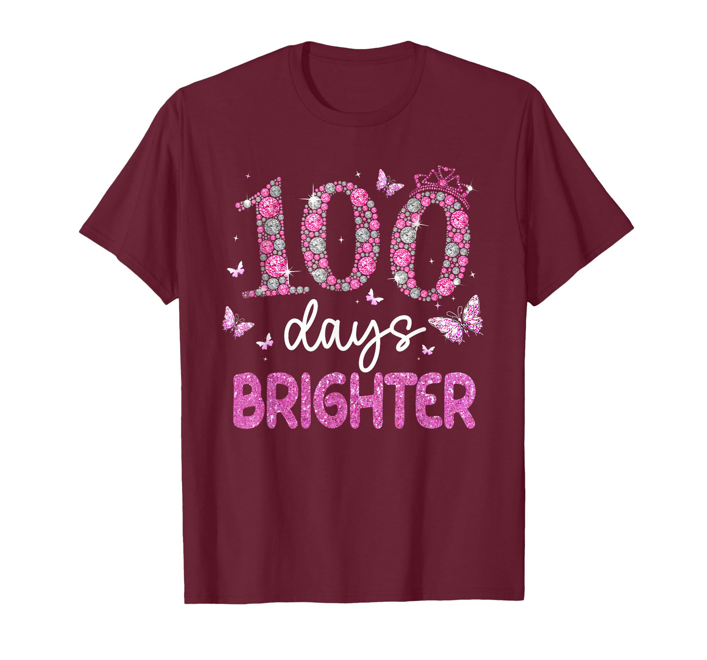 100 Days Brighter Happy 100th Day of School Teachers Kids T-Shirt