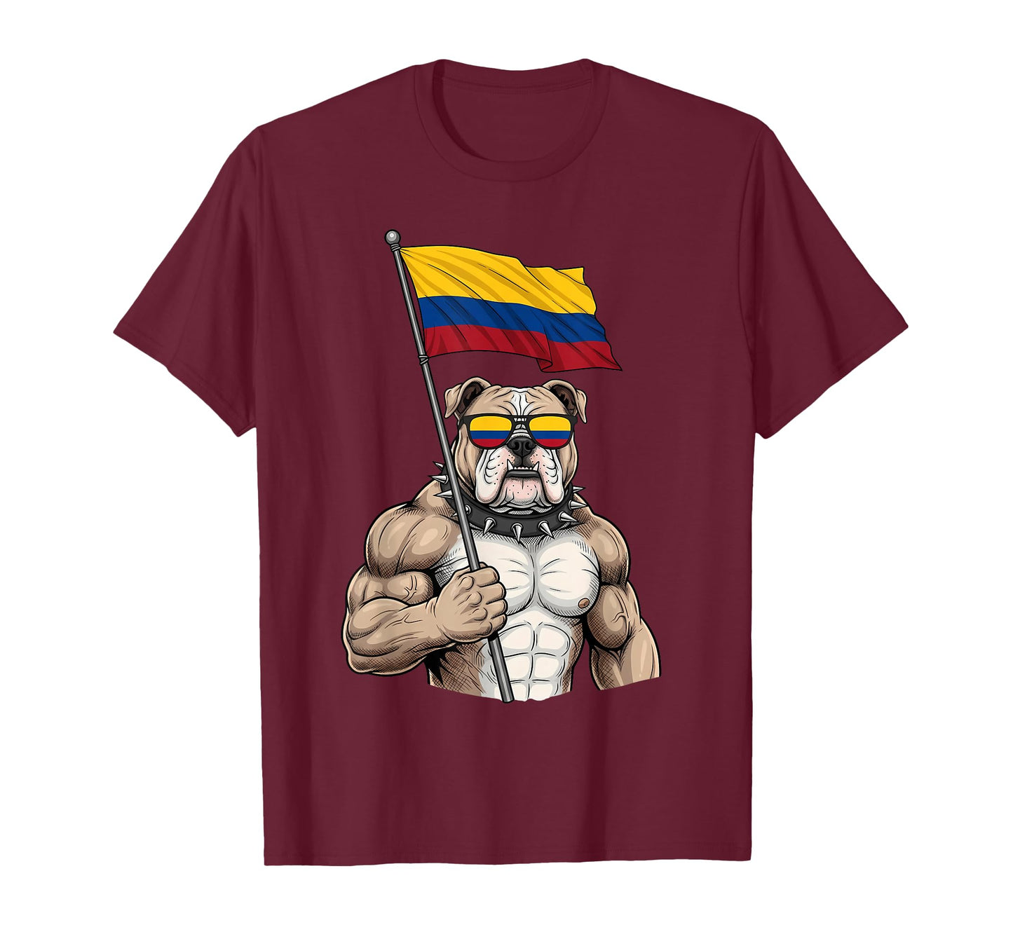 Colombia Flag Bulldog Colombian Roots Colombian Pride T-Shirt