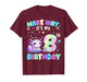 It's My 8th Birthday Girl Cute Axolotl 8 Year Old Bday Kids T-Shirt