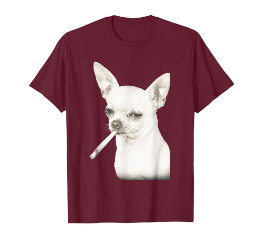 Funny Smoking Chihuahua Cigarette Gen Z Dog Meme Graphic T-Shirt