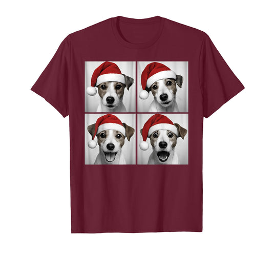 Funny Christmas Jack Russell Santa Dog Lover Photo Booth T-Shirt