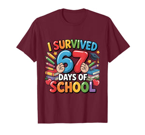 I Survived 67 Days of School Funny Six Seven 6 7 Meme Z Gen T-Shirt