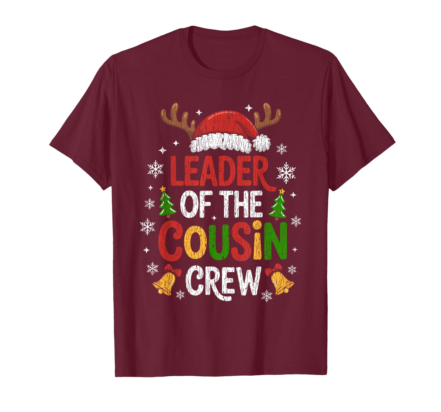 Leader of The Cousin Crew Christmas Family Matching Xmas T-Shirt