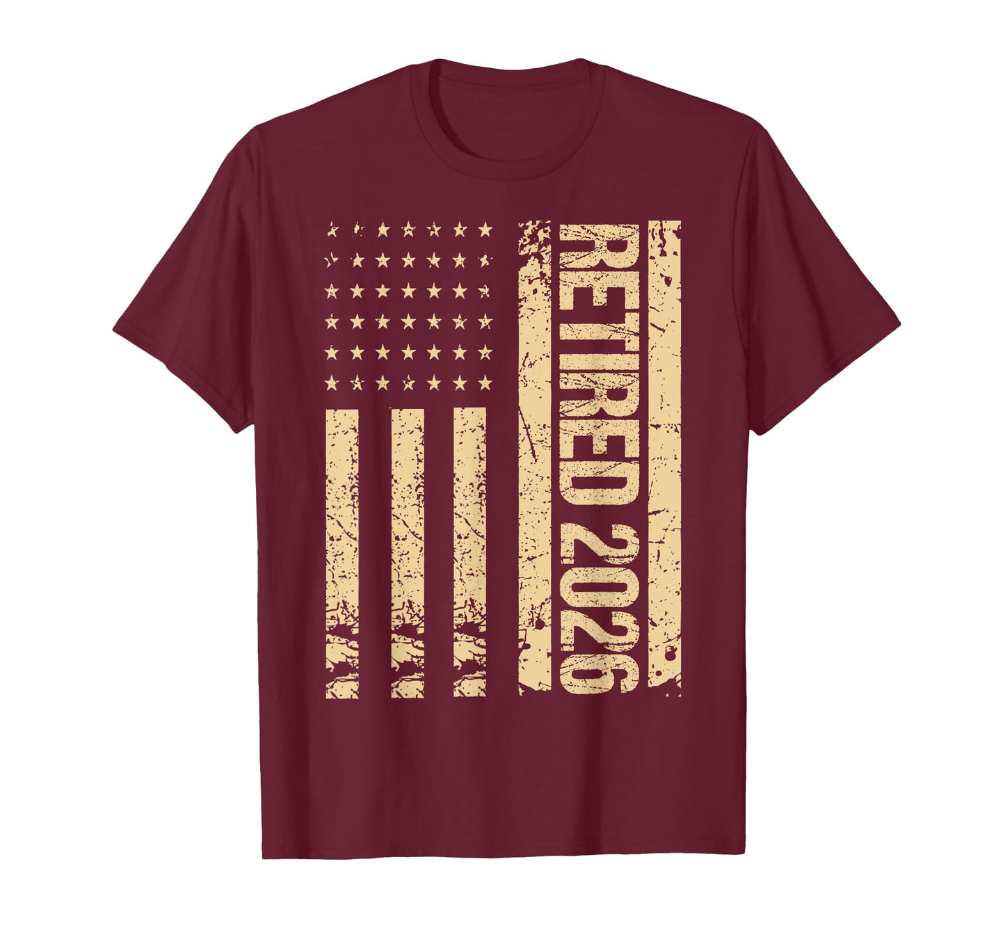 Retirement 2026 Retired 2026 USA American Flag Men Women T-Shirt