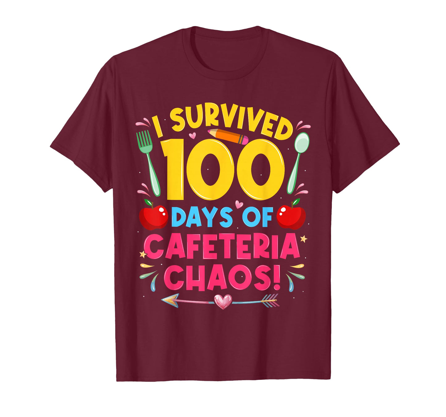 I Survived 100 Days of School Cafeteria Chaos Lunch Lady T-Shirt