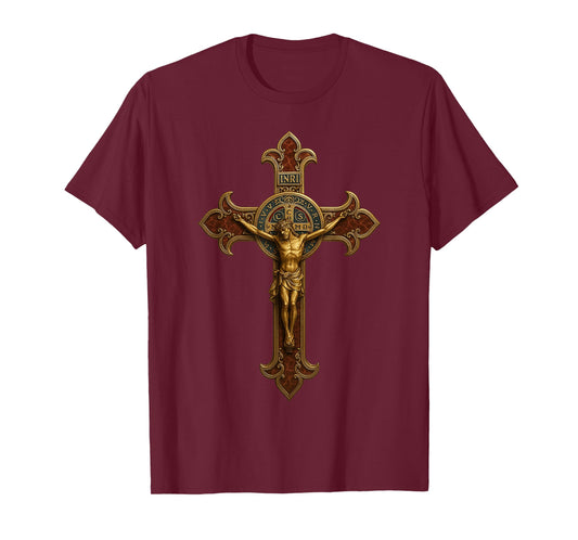 Catholic Cross - St Benedict Crucifix T-Shirt