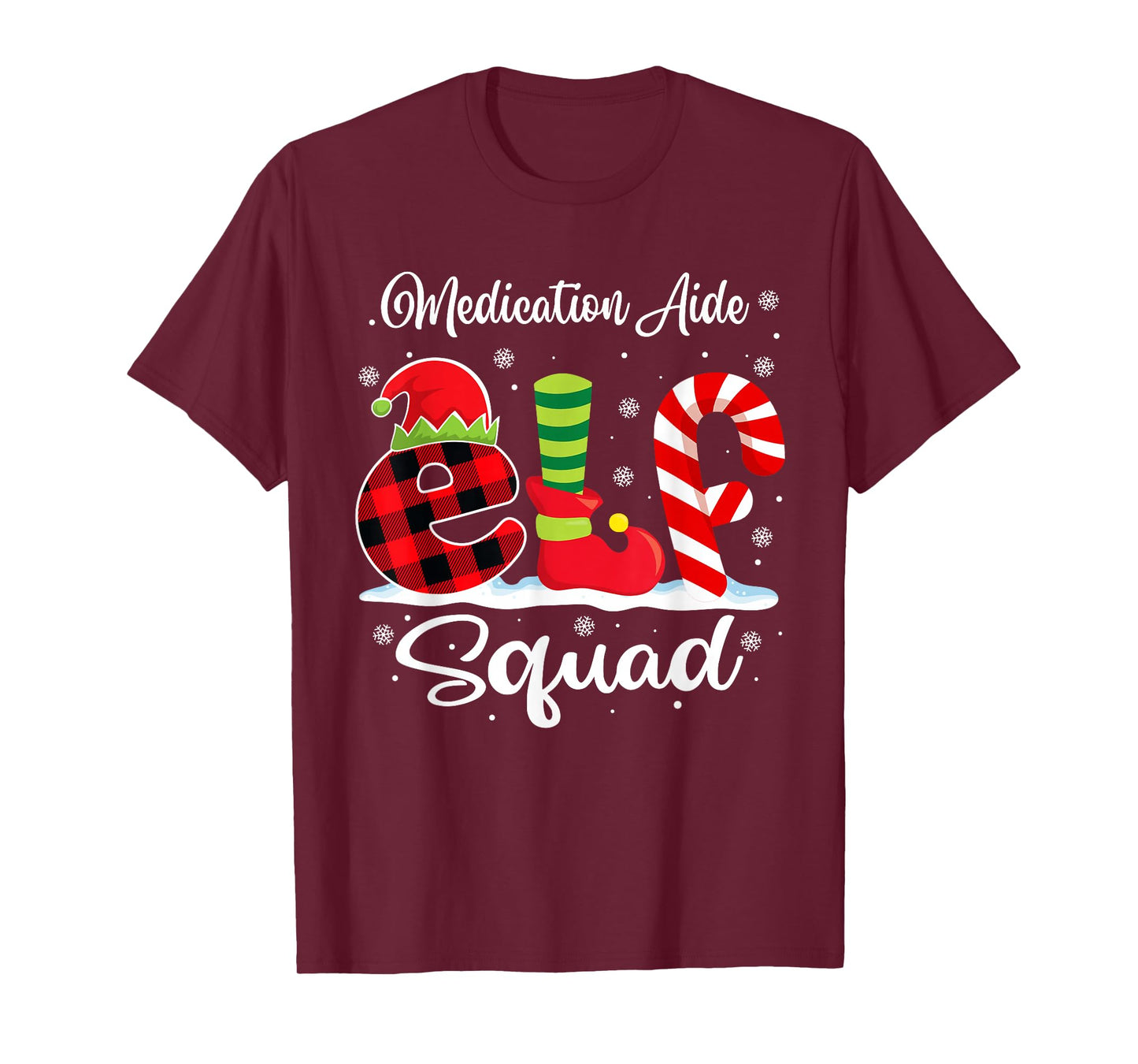 Medication Aide Elf Squad Christmas CMA Matching X-mas T-Shirt