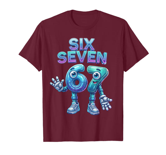 67 Six Seven 6-7 Meme Funny Brainrot 6 7 Boys Teens Kids 67 T-Shirt