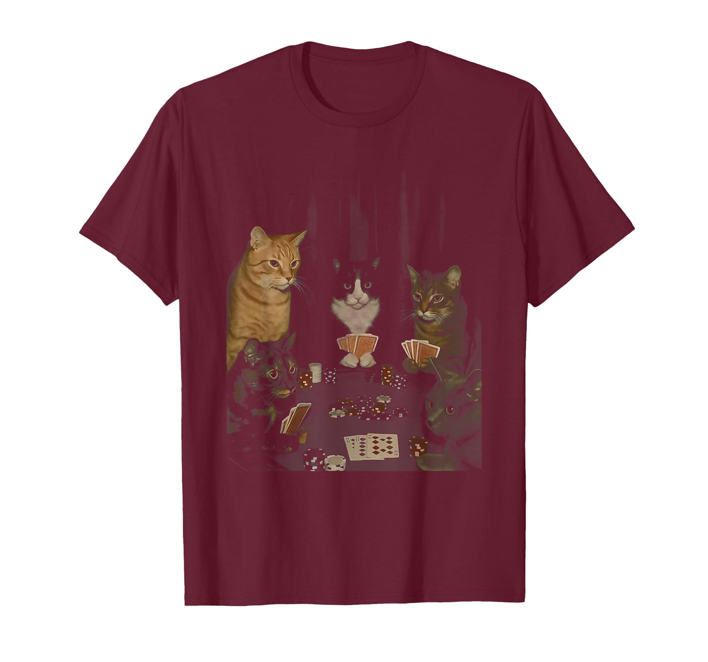 Retro Funny Cats Playing Poker Meme Graphic T-Shirt