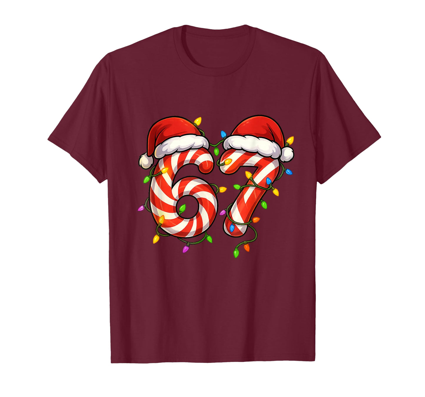 Viral 67 Candy Canes Santa Holiday Kids Humor T-Shirt