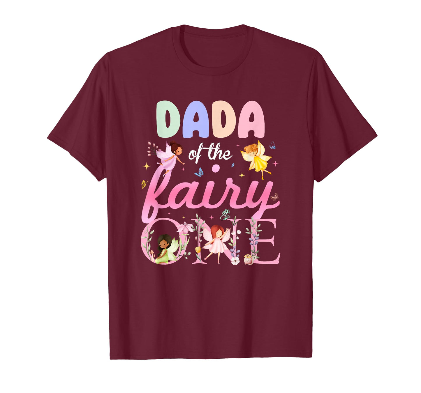 Dada of The Fairy One 1St Birthday Girl Family Matching T-Shirt
