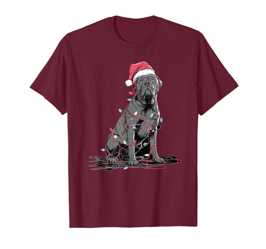Funny Cane Corso Christmas Graphics Dog Lights Lover T-Shirt