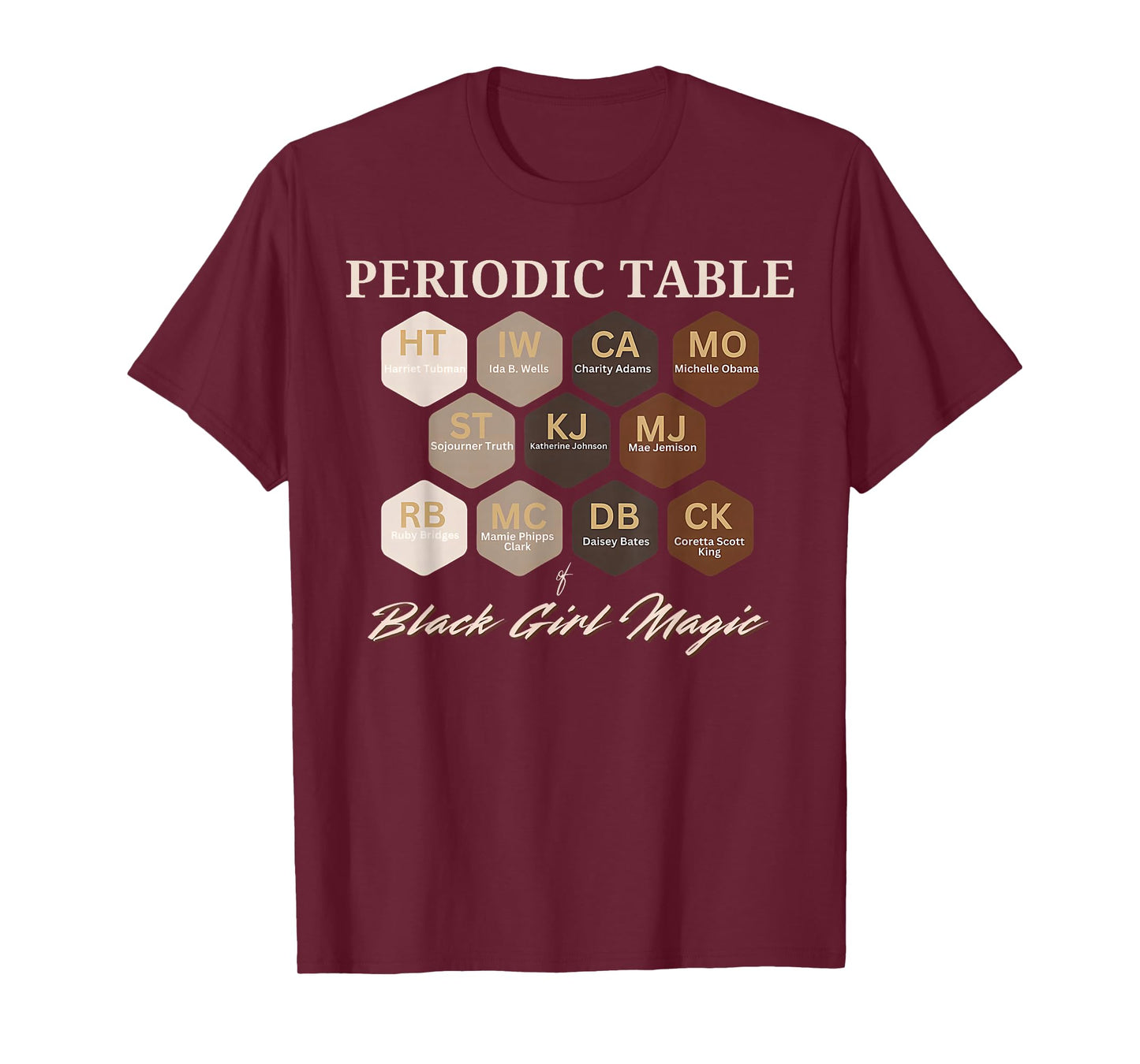 Periodic Table of Black Girl Magic Black History Teacher Kid T-Shirt
