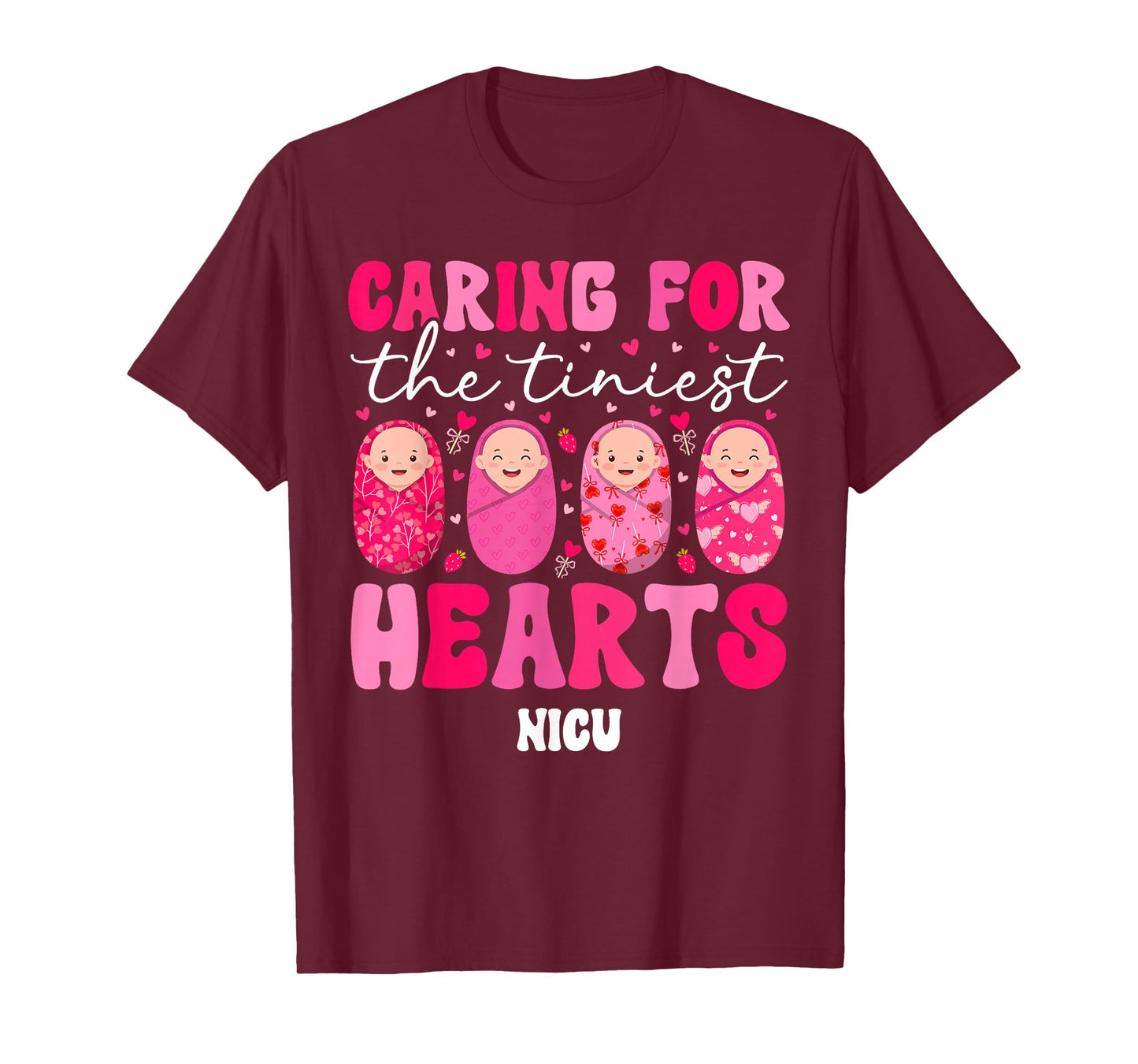 Groovy NICU Valentine NICU Nurse Valentines Day NICU Nursing T-Shirt