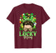 Messy Bun Hair Lucky Mom Shamrocks St Patrick's Day Women T-Shirt