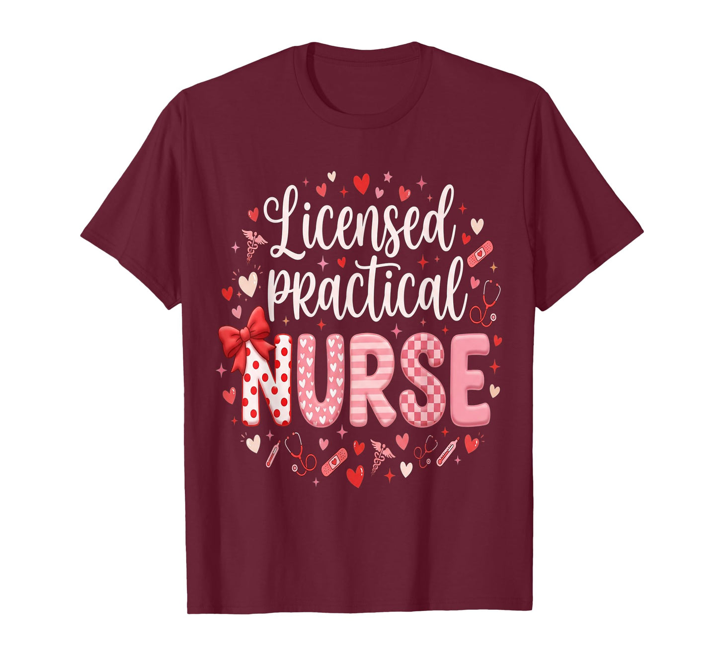 Nurses Heart LPN Valentines Licensed Practical Nurse T-Shirt