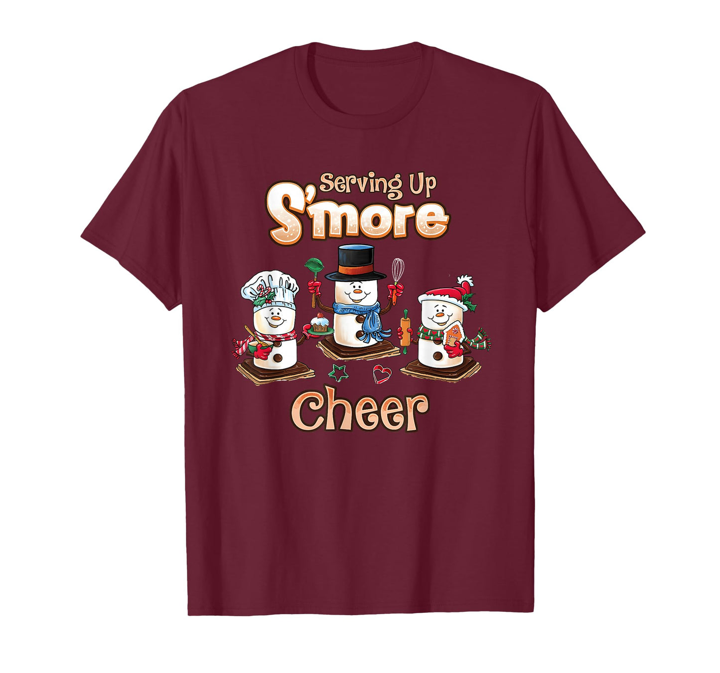 Serving Up S’More Cheer Lunch Lady Christmas Lunch Crew T-Shirt