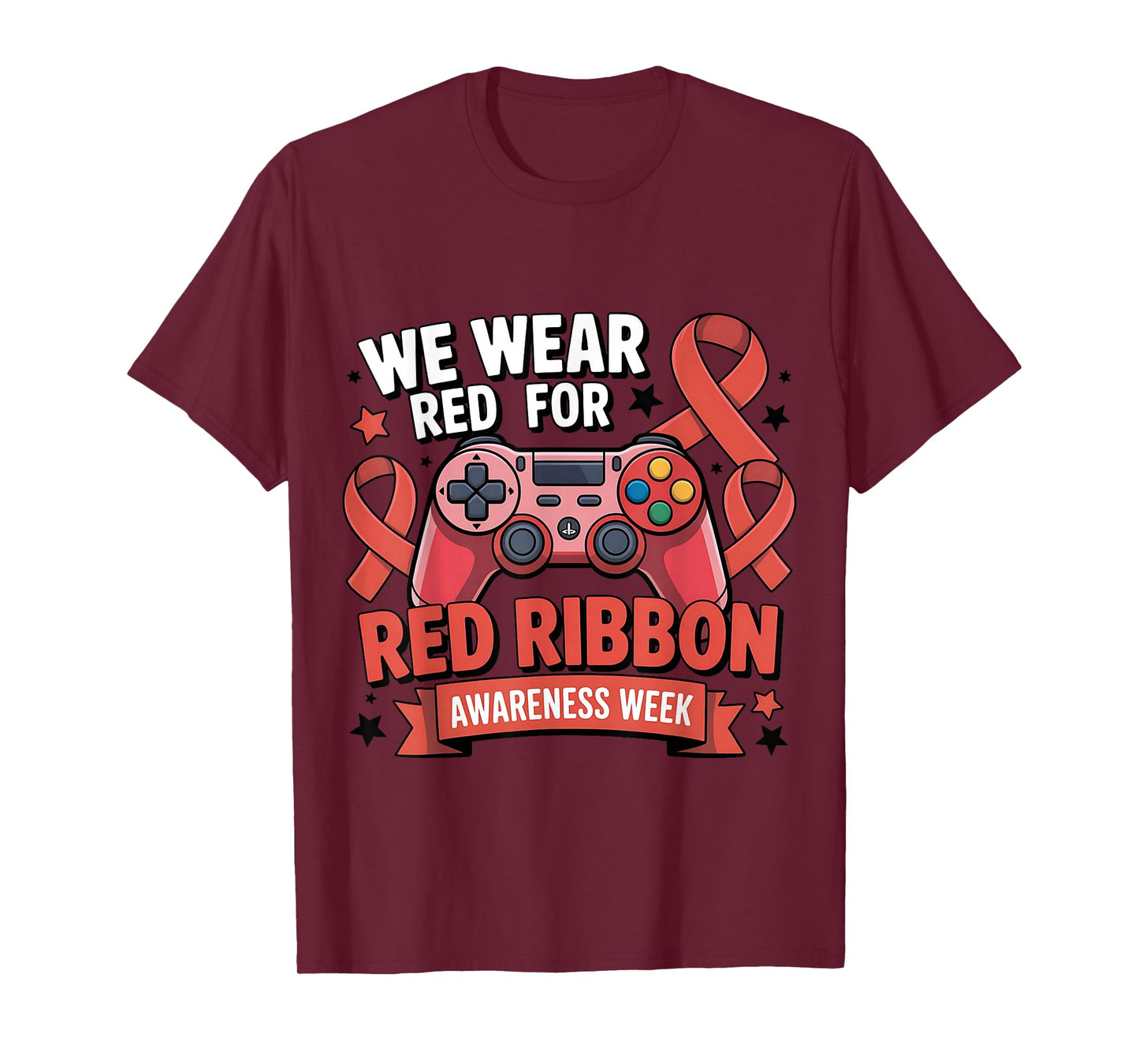 Kids red Ribbon Week Awareness Video Games T-Shirt