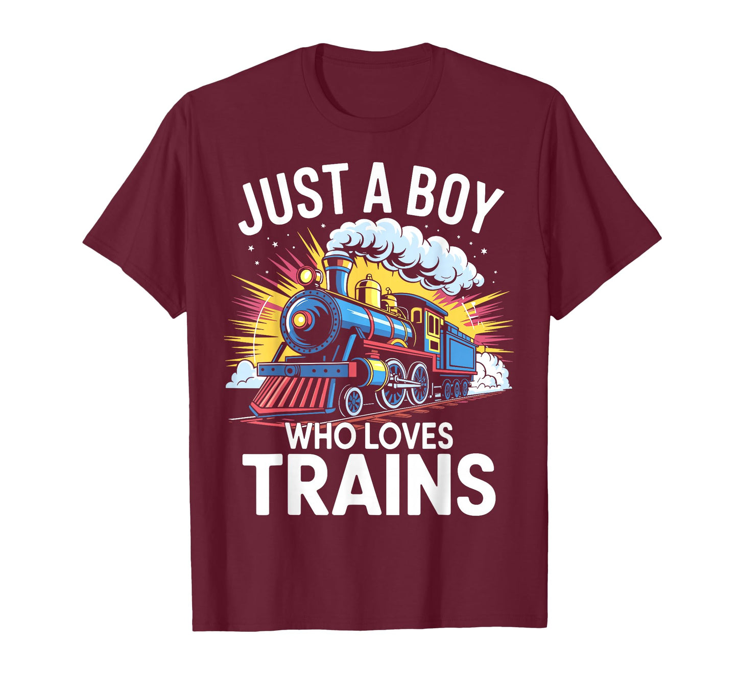 Train Lover Just A Boy Who Loves Trains T-Shirt