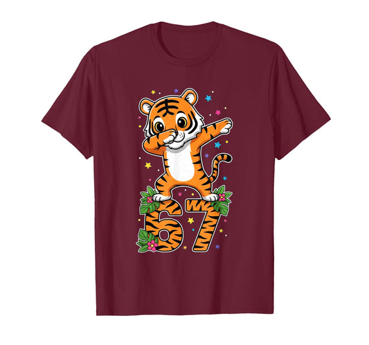 Dabbing Tiger 67 Funny Six Seven Gen Z Slang Meme Cute T-Shirt