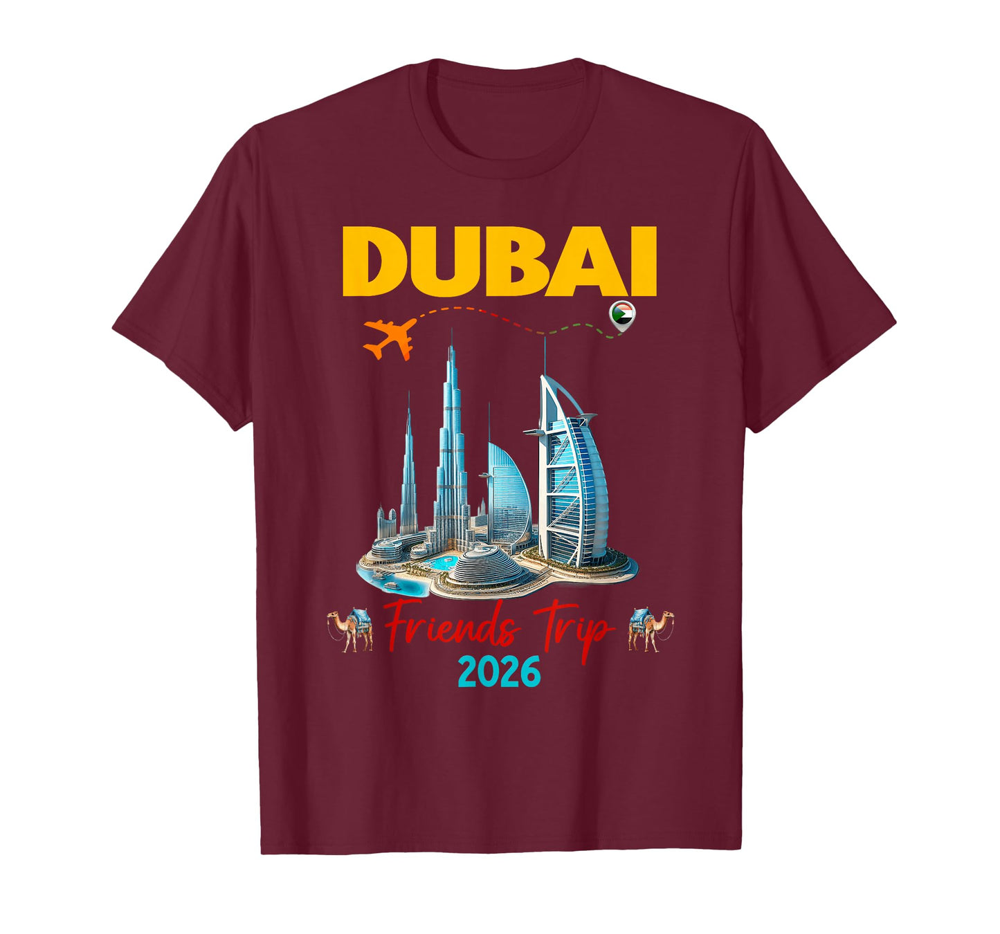 Dubai Family Friends Vacation 2026 Birthday Group T-Shirt