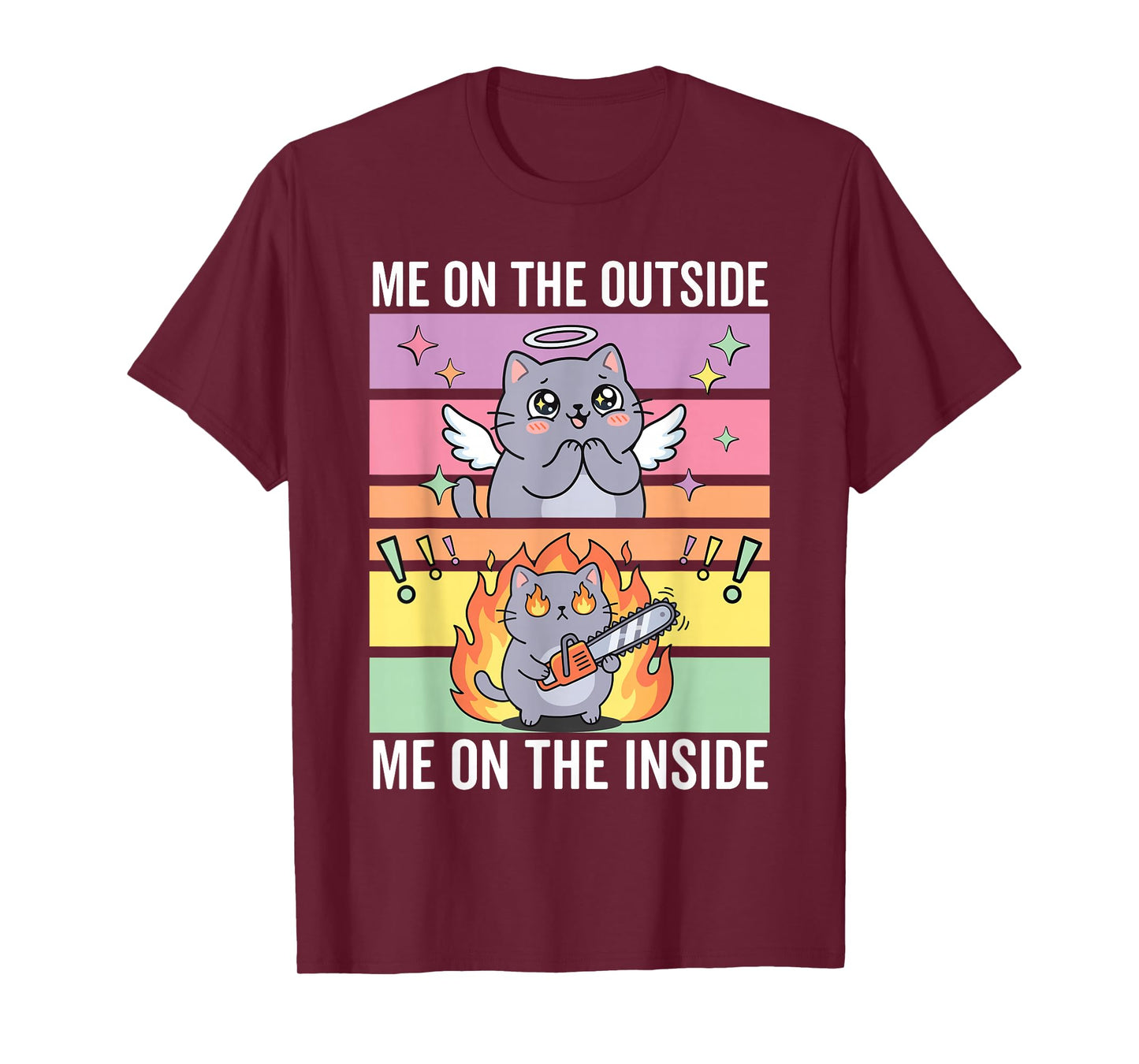 Cat with Chainsaw, Angry Cat, Dark Humor T-Shirt
