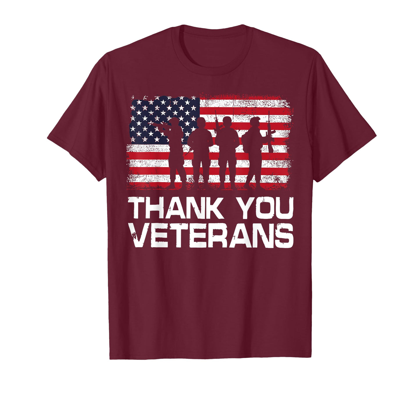 Thank You Veterans Day USA Flag Patriotic Soldier Military T-Shirt
