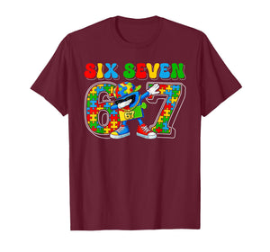 Six Seven Autism Awareness 67 Meme Autism Puzzle Kids Boys T-Shirt