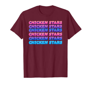 Aesthetic Repeating Chicken Stars Viral Meme Slogan T-Shirt