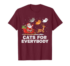 Cats for Everybody Christmas Cats Funny Santa Sleigh Xmas T-Shirt