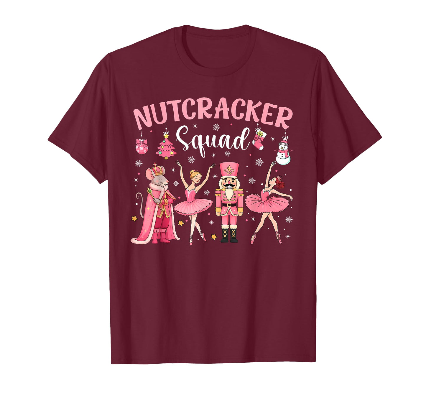 Nutcracker Squad Christmas Ballet Dance Cute Pink Ballerina T-Shirt