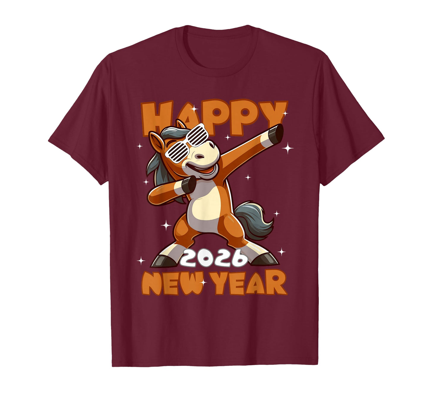 Funny Dabbing Horse Happy Lunar New Year 2026 Year of Horse T-Shirt