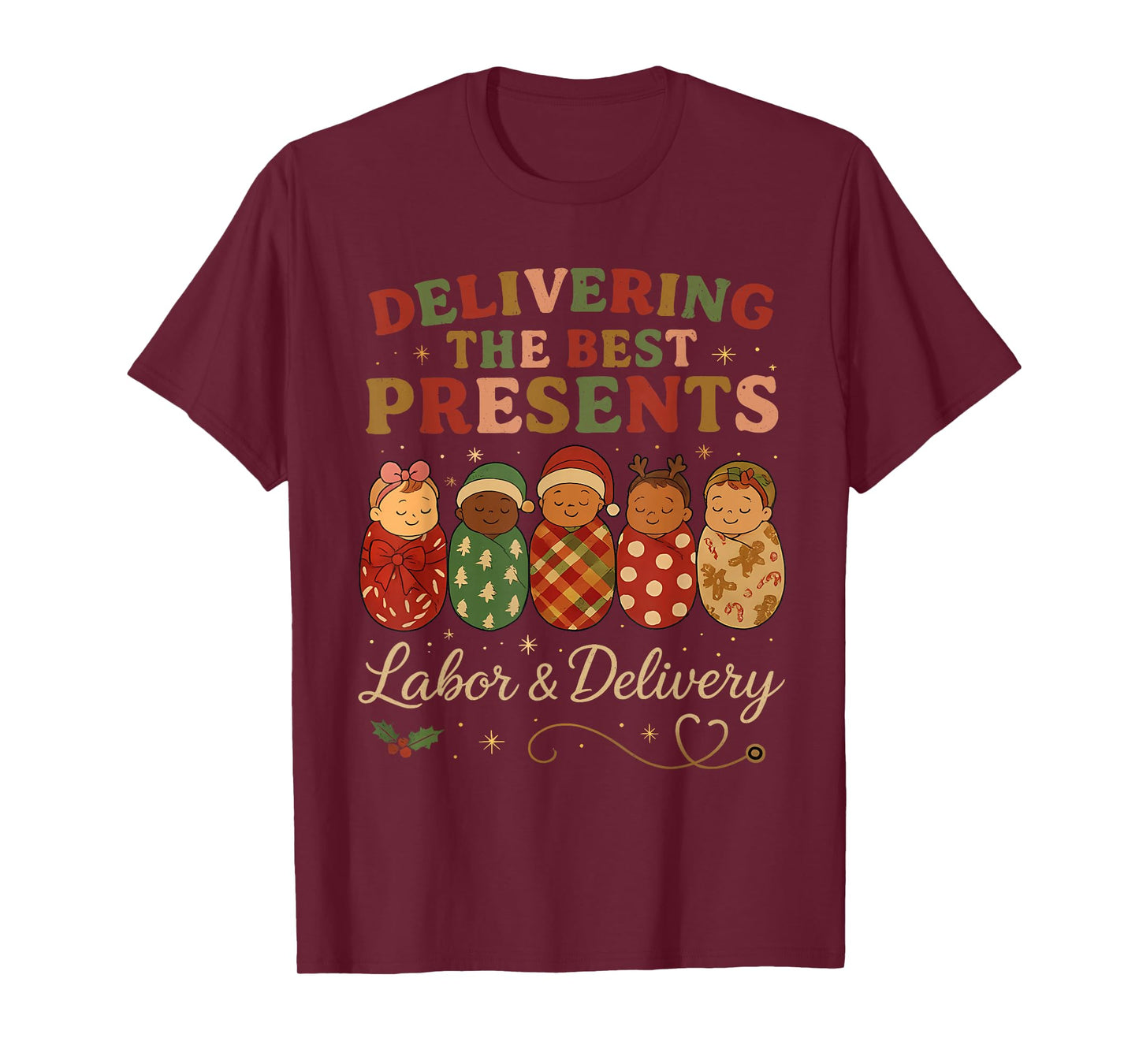 Delivering The Best Presents Labor Delivery Nurse Christmas T-Shirt