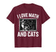 Math Cat Lover Funny Math Teacher I Love Math and Cats T-Shirt