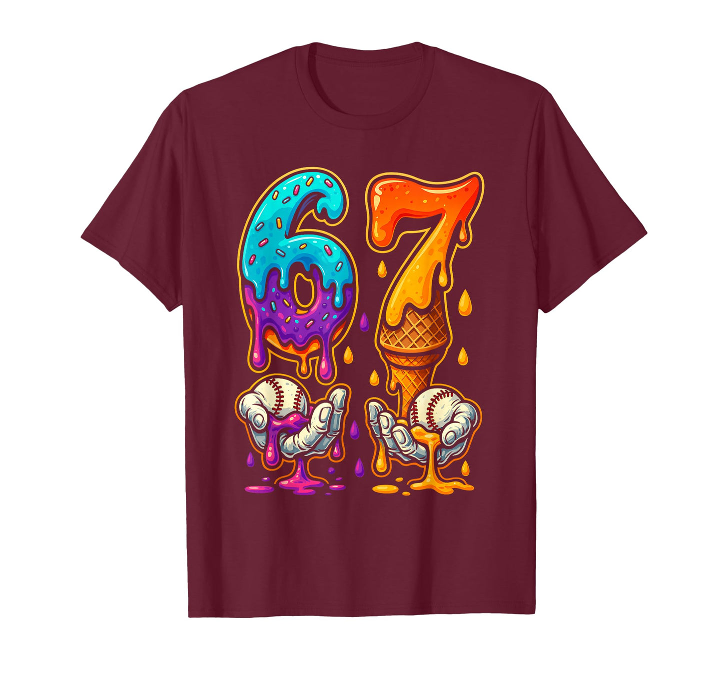 6 7 Six Seven Baseball Drip Gen Z Alpha Meme Slang Boys Kids T-Shirt