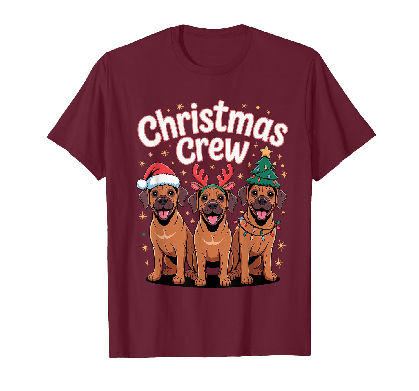 Christmas Crew Xmas Dog Funny Christmas Rhodesian Ridgeback T-Shirt
