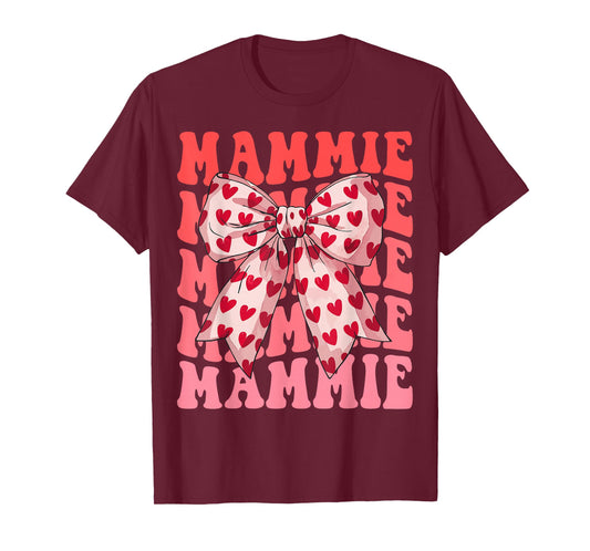 Coquette Bow Mammie Name Aesthetic Women Mothers Day Design T-Shirt