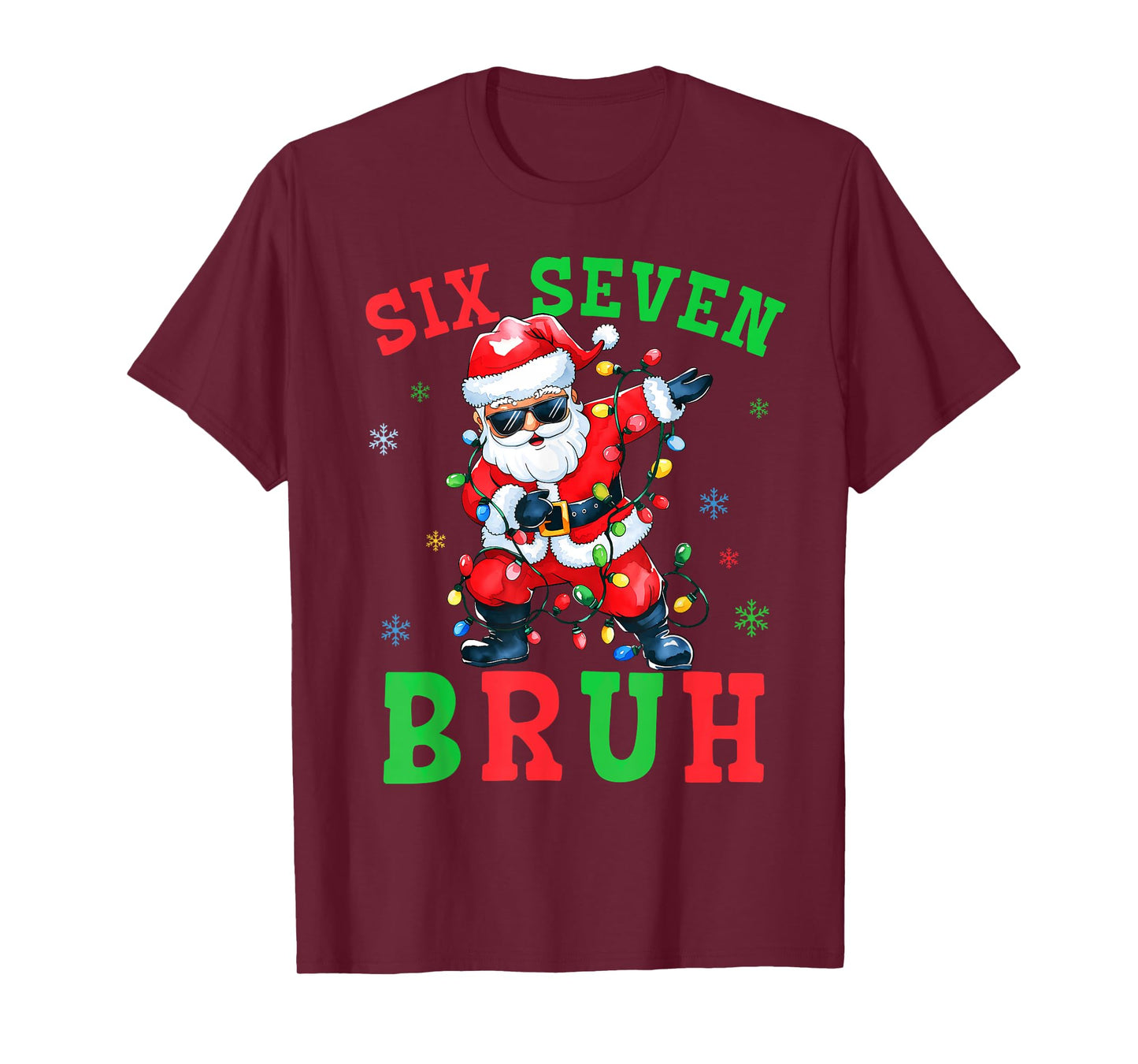 67 Christmas Six Seven Bruh Meme Santa Dabbing Christmas 6 7 T-Shirt