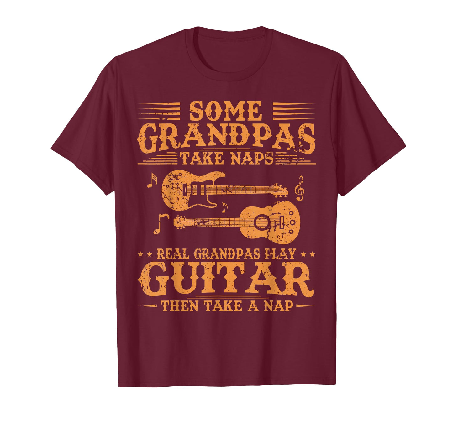 Real Grandpas Play Guitar Then Take Nap Funny Guitarist T-Shirt