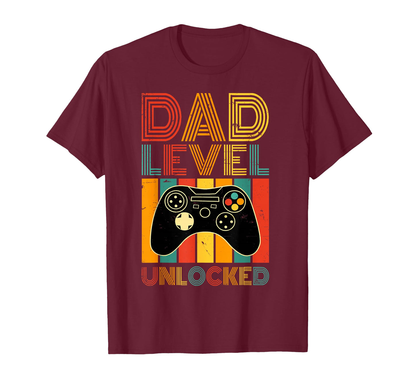 Funny New Dad Level Unlocked Gaming Gamer Daddy Papa Mens T-Shirt