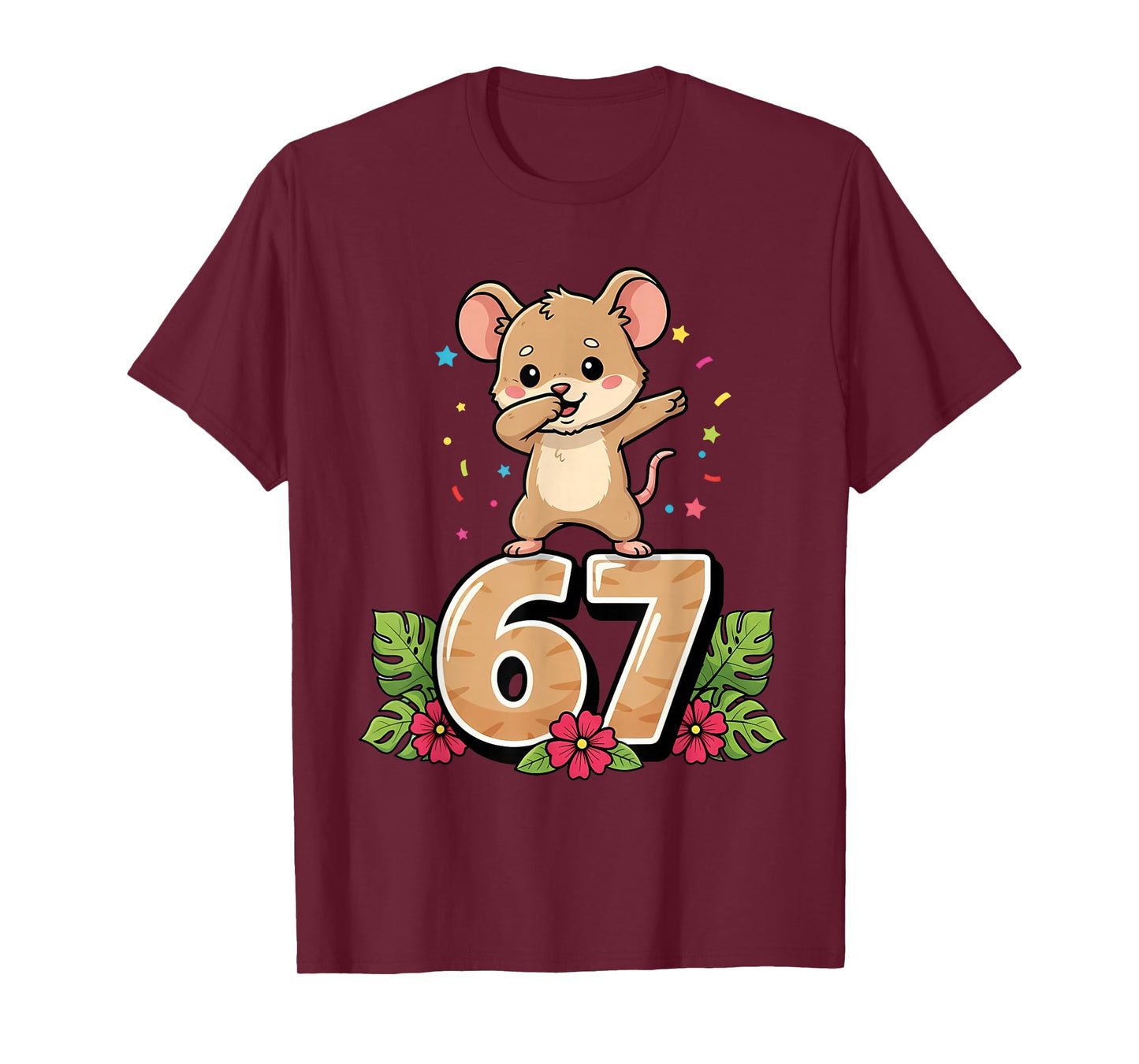Six Seven Meme Dabbing Baby Mouse 67 Funny Gen Z Apha T-Shirt