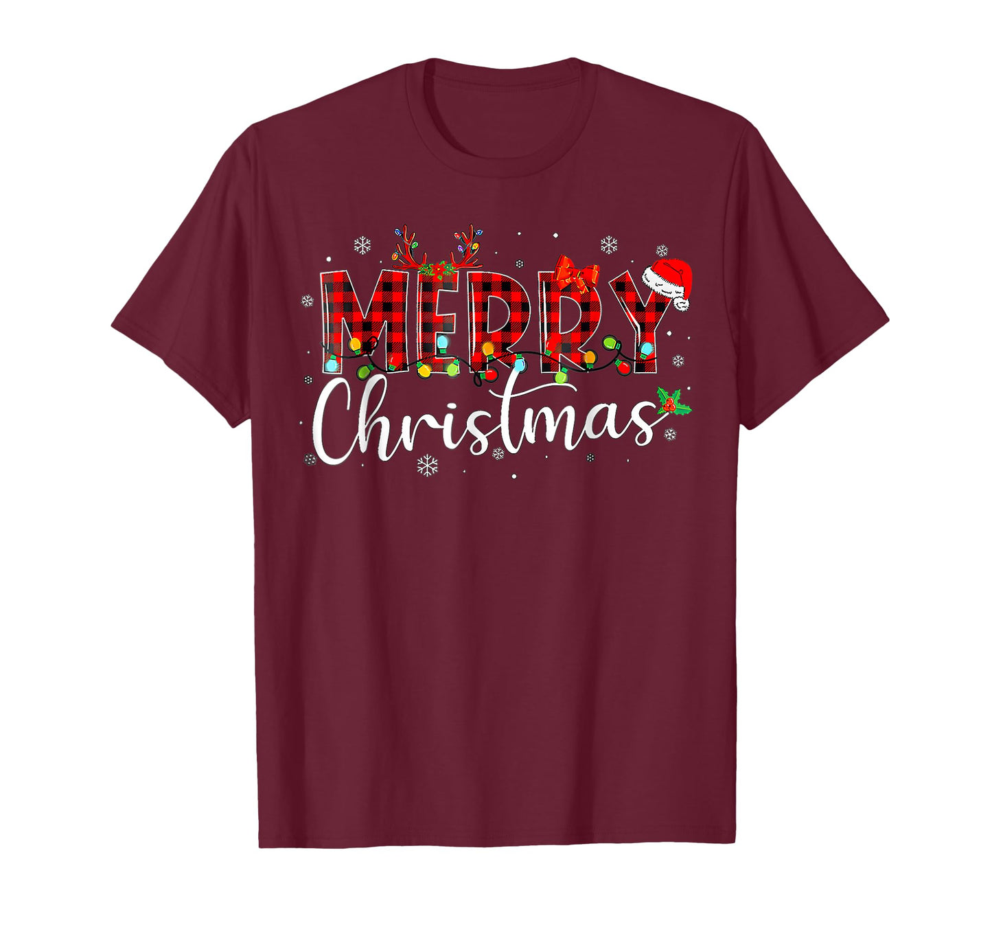 Merry Christmas Buffalo Plaid T-Shirt