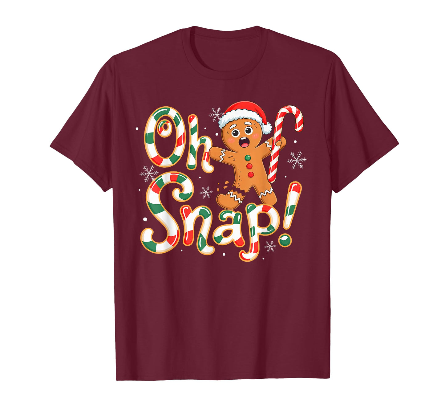 Oh Snap Gingerbread Man for Women Boys Girls Kids Christmas T-Shirt